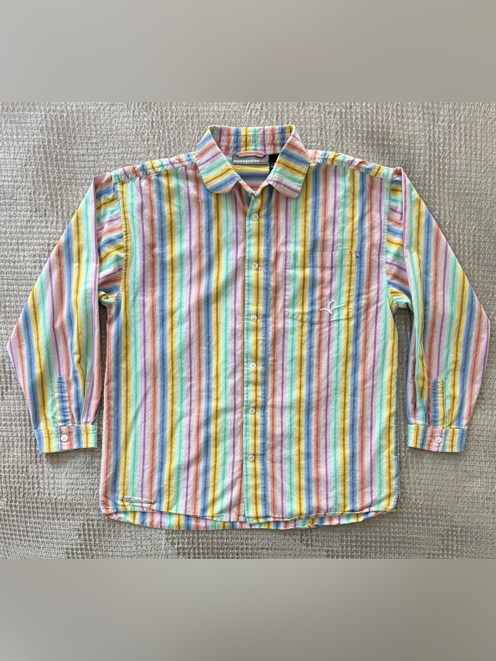Rocawear Vintage Girls 14/16 Multicolor Stripe Button Down Y2K Shirt